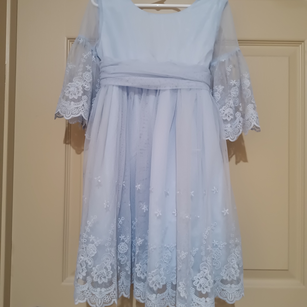 Light Blue Lace Kids Dress